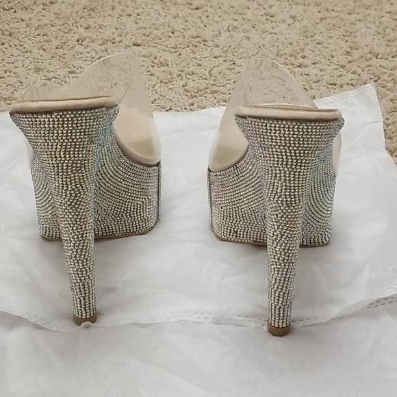 Clear/Transparent Iridescent Stone Heels - Picture 3 of 8